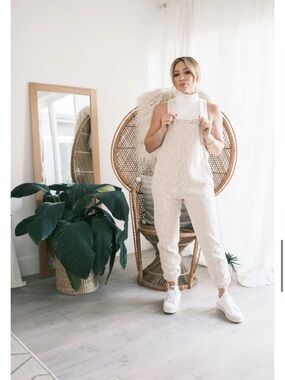 Smash + Tess Cream Cable-Knit Jumpsuit